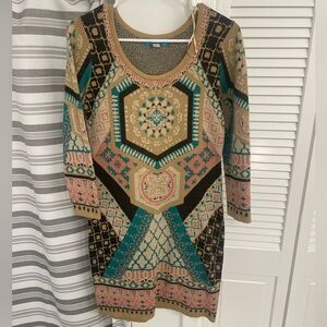 Brown Fitted Sweater Dress